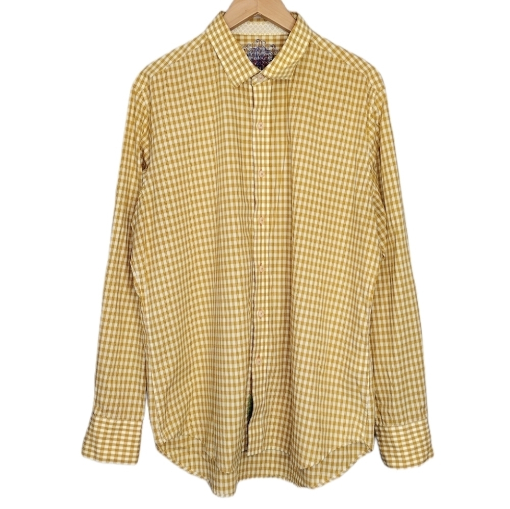 Robert Graham Men's Cotton Plaid Cowboy Rodeo Long Sleeve Button Down Shirt Sz L